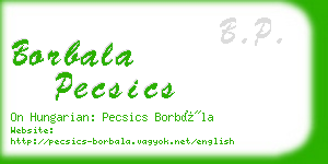 borbala pecsics business card